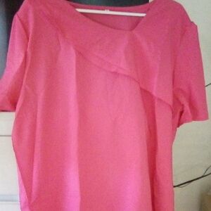 Chic Pink Short Sleeve Women's Top